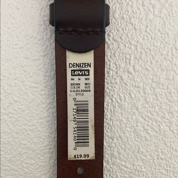 NWT- Levi's Denizen- Brown genuine Leather Belt-Size 34-36 - Picture 3 of 7